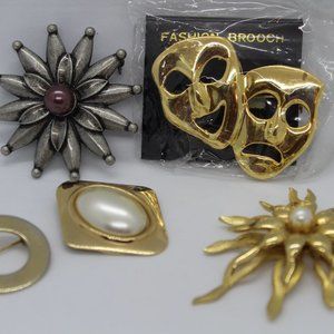 Set of vintage scarf pins brooches